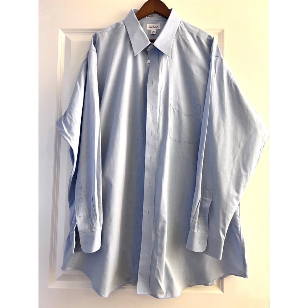 Paul Frederick‎ Size 19-37 Blue Long Sleeve Button Down Dress Shirt